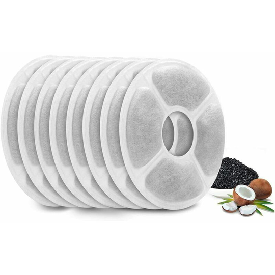 8 Filters for Cat Fountain Dog, Filters Cat Fountain, Pet Fountain Replacement Filters With Resin and Activated Charcoal