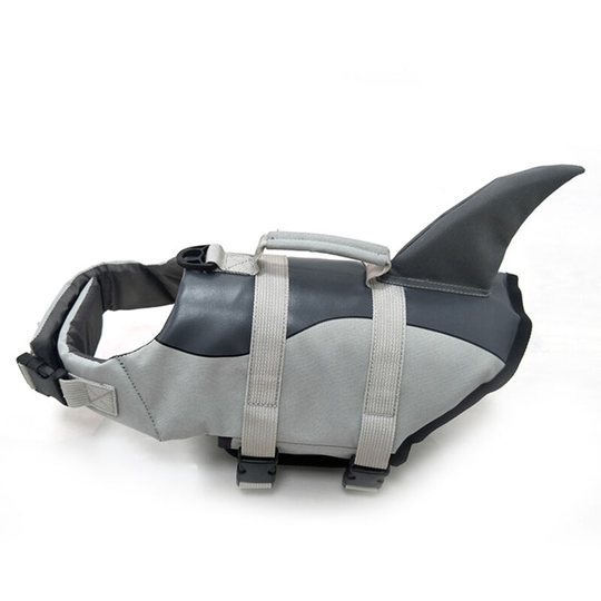 Dog Life Jacket Pet Shark Swimsuit Vest Pet Safety Wear Dog Swimsuit Preserver for Water Safety Device at The Pool, Beach, Boating,model:Grey M