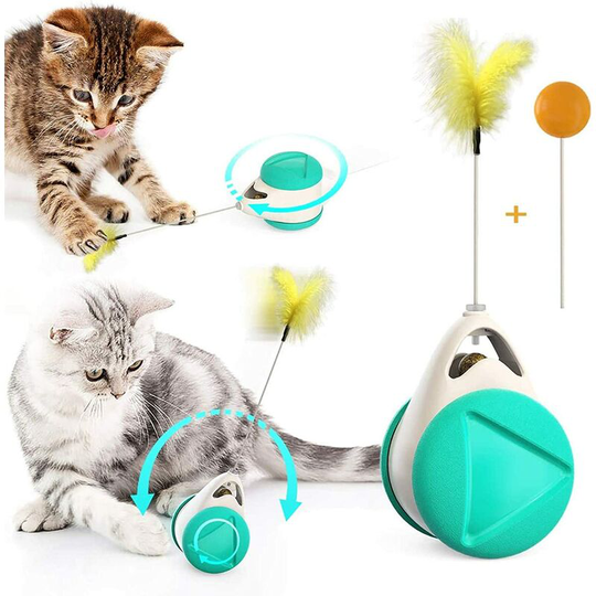 Feather Toys Smart Cat Toy, Interactive Cat Toy with Ball and Feathers, Balance Swing Cat Toys