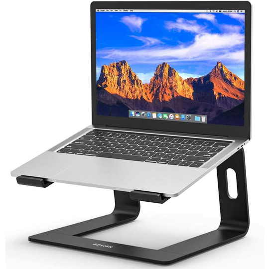 Echoo - Laptop Stand Ergonomic Laptop Stand Aluminum Laptop Stand Compatible with 10-15.6 inch Air Pro Dell hp Lenovo (Black)