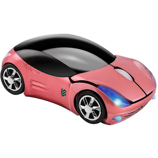 2.4ghz Wireless Mouse Cool 3d Sport Car Shape Ergonomic Optical Mice With Usb Receiver For Pc Laptop Computer Kids Girls Small Hands (pink)