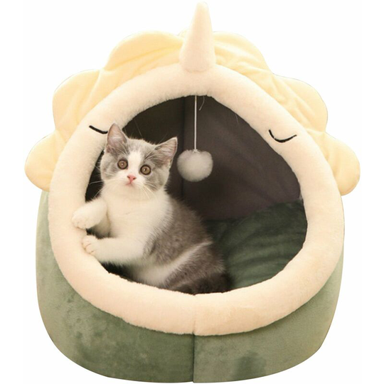 Removable and Washable Cat Semi-Enclosed Nest Mat, Cat Dog Basket, Cat House Tent Cave Cats Bed