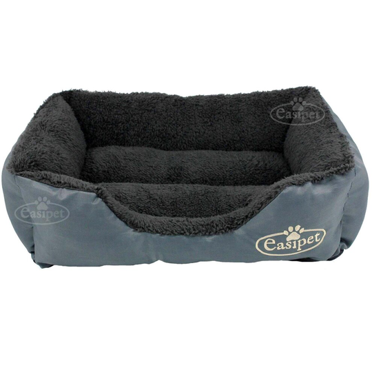 Dog Bed in Grey Faux Fur fleece Small Easipet 67260