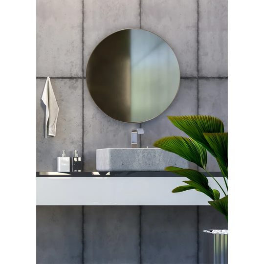 Ashmi Round Metal Framed Wall Mounted Bathroom / Vanity Mirror