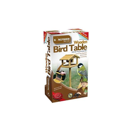 Deluxe Wooden Garden Bird Feeding Table with Built in Feeder
