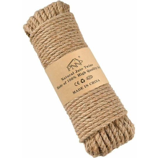 Echoo - Starlight Jute Twine, 8mm x 30m Jute Cord, Natural Jute Rope for Wedding Decoration, Decoration Wrapping, Creative Art diy Gift, Cat