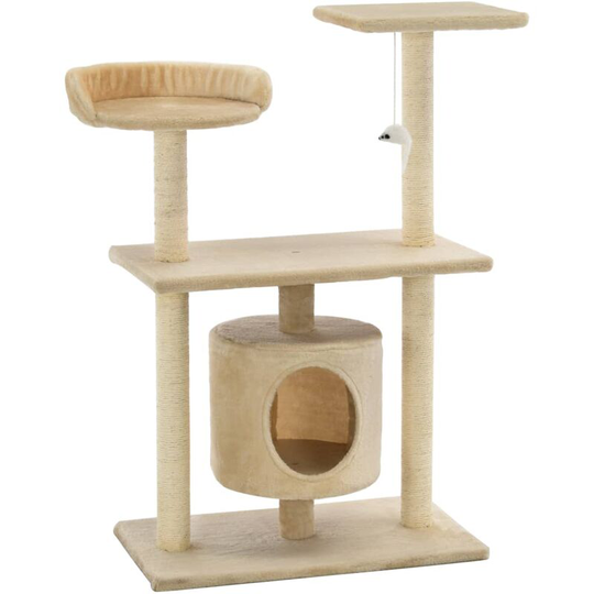 Cat Tree with Sisal Scratching Posts 95 cm Beige Vidaxl Beige