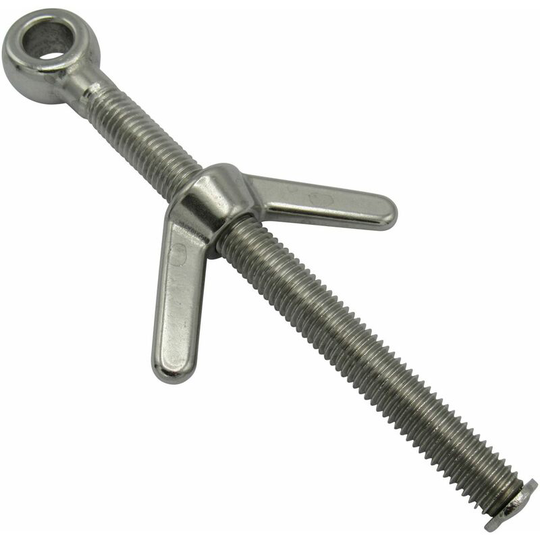 Eye Bolt with Wing Nut Stainless Steel 10MM x 60MM (Marine Butterfly Boat Rigging)