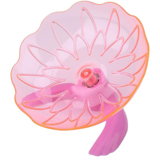Quiet Hamster Exercise Wheel Plastic Flying Saucer Easy to Clean Treadmill Wheel for Hamsters Gerbils Chinchillas Guinea Pig Animals (Pink)
