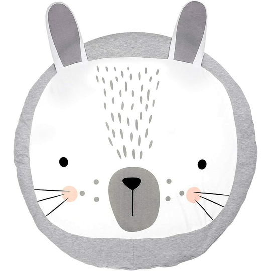 Fvbjd - Baby Play Mat Cotton Floor Gym, Grey Baby Room Rug, Non-Toxic Anti-Slip Reversible Washable Baby Floor Mat, Baby Floor Pillow - Rabbit