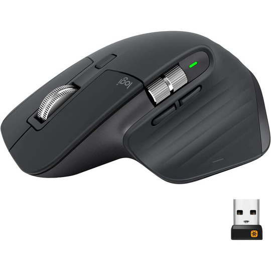 FVO - Logitech Advanced Wireless Mouse, Bluetooth/2.4GHz usb Receiver, Fast Scrolling, 4000 dpi Any Surface Tracking, Comfortable, 5 Buttons,