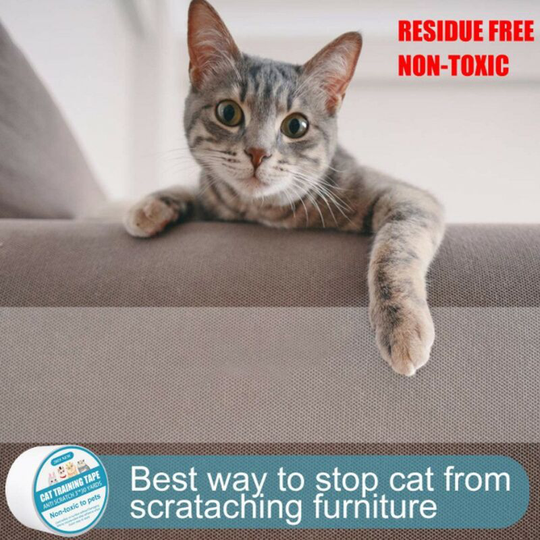 Anti Scratch Cat Training Tape, 6.35cm * 3m Yards Clear Double-Sided Cat Scratch Deterrent Tape - Furniture Protector for Couch, Carpet, Doors,