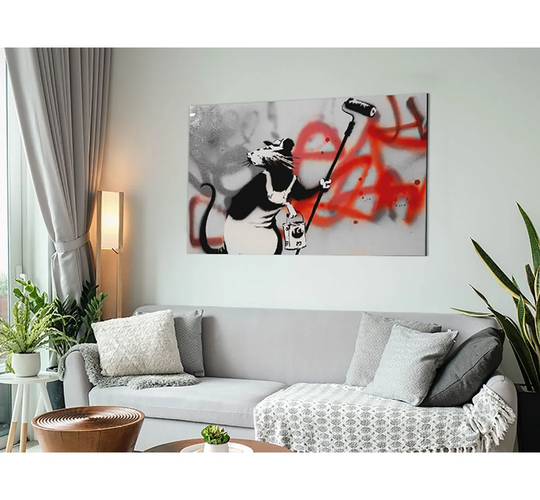 Graffiti Rat Removal - Unframed Painting on Metal