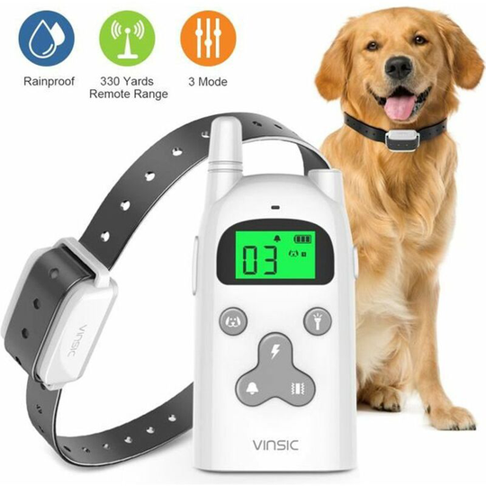 Qersta - Dog Training Collar, Dog Anti Barking Collar with Remote Control and lcd Display 5 Levels of Vibration Electric Shock Beep