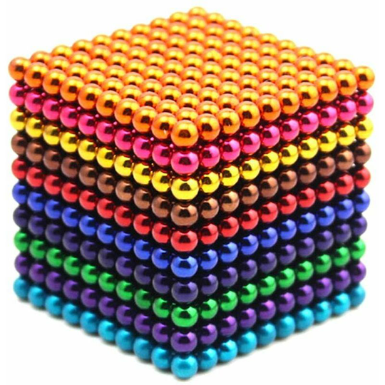 1000pcs 5mm Magnetic Ball Set Magic Magnet Cube Building Toy for Stress Relief Mix 10 Colors