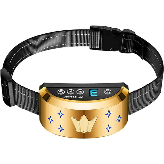 Devenirriche - Rechargeable Automatic Electric Dog Bark Collar with 7 Adjustable Levels, 3 Sensitivity / Vibration / Shock Modes 19-62CM Adjustable