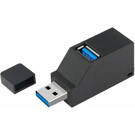 Monly - 3-port usb 3.0 hub (2 usb 2.0 + usb 3.0), data hub for ultrabooks as well as PCs and other usb 3.0-compatible devices, 90° / 180° rotatable