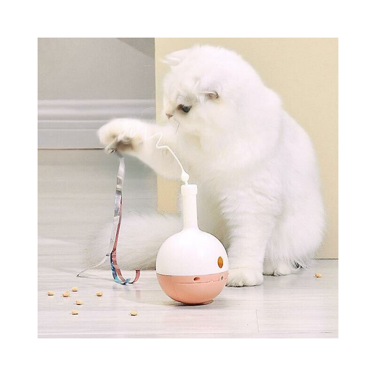 Creative Electric Tumbler Cat Toy Smart Teasing Rolling Ball Cat Toys Led Light Cats Toys Interactive Self Rotating Ball Ropes - Pink