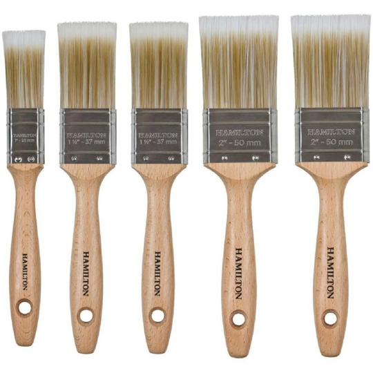 Hamilton 23140-005 Prestige Synthetic Bristle Flat Paint Brush 5pc Set
