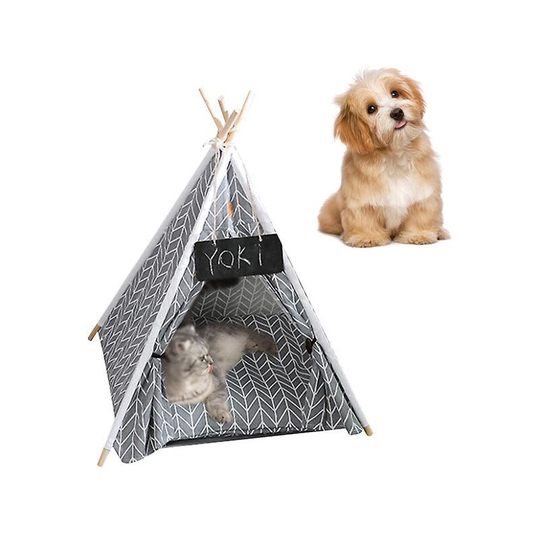 Pet Teepee, Dog and Cat Bed, Pet Houses with Thick Cushion D