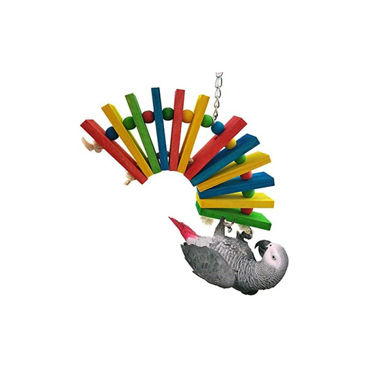 Color wooden bird toy African grey parrot cage chew toy