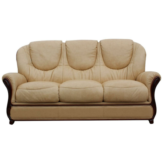 Juliet Genuine Italian Leather 3 Seater Sofa Settee Nut
