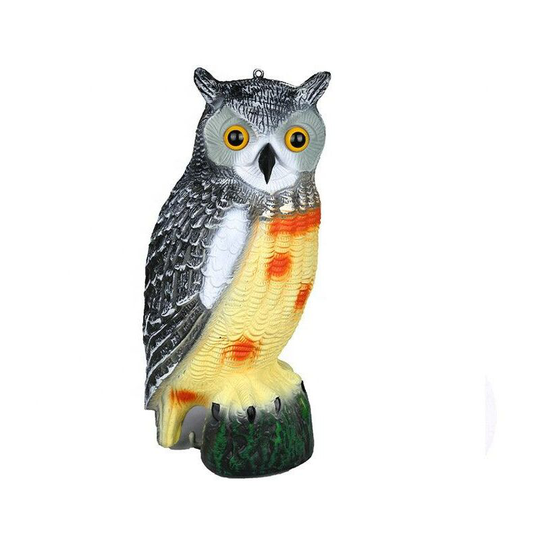 Benobby Kids - Owl Hawk Realistic Plastic Eagle Statues Bird Repellent Anti Pigeon Outdoor Garden Eagle Patio Owl Decor Scarecrow Lawn Owl Scare