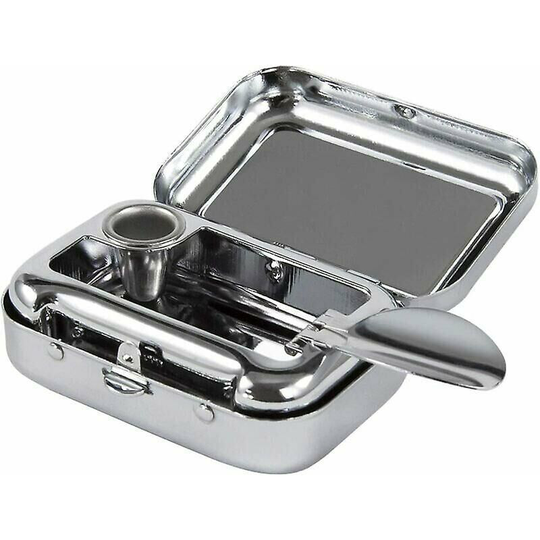 Portable Ashtray Pocket Ashtray Stainless Steel Mini Ashtray With Lid Cigarette Ashtray Container For Smoking Outdoor Travel