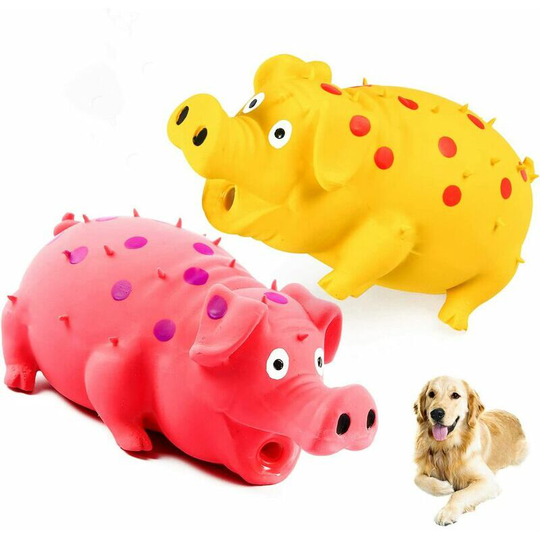 Squeaky Pig Dog Toys, Set of 2 Squeaky Pig Dog Toys for Small Medium to Large Dogs