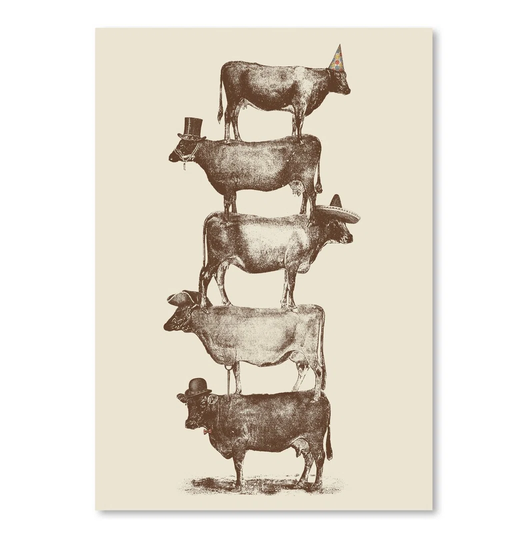 'Cow Nuts 2' by Florent Bodart Graphic Art