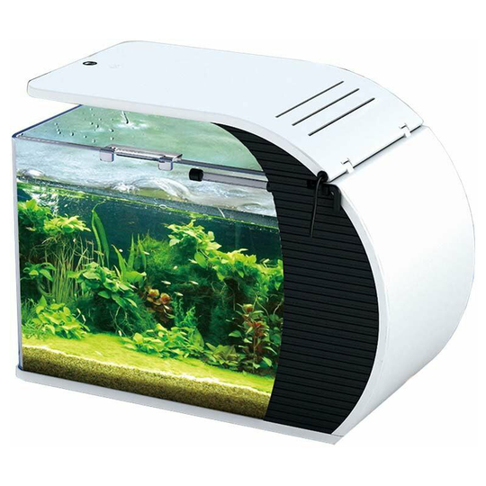 Benobby Kids - 19 Liter Aquarium, Small Fish Tank with 3.2W Led Lamp, 5W Water Pump, Hidden Filter Housing, Duck Mouth Outlet, Glass Cover