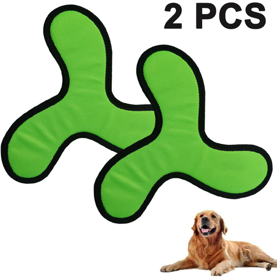 Dog Frisbee Toy, 2PCS Oxford Fabric Triangle Bite Resistant Frisbee Toy Pet Orange Training Fly Disc Throwing Toy for Small Medium Dogs, green