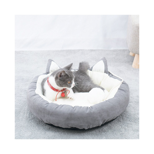 (XL: (52cm)) Cat Ear Style Pet Bed Washable Basket Mat Cushion