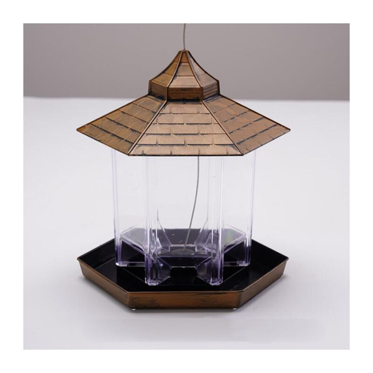 Benobby Kids - Wild Bird Feeder Hanging Gazebo Birdfeeder for Attracting Birds on Outdoor Garden Yard Hexagon Shaped with Roof Outdoor