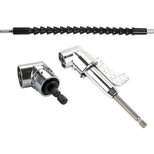 3Pcs 105 Degree Straight Inclined Hex Rod Extension Tool Flexible Extension Power Tool