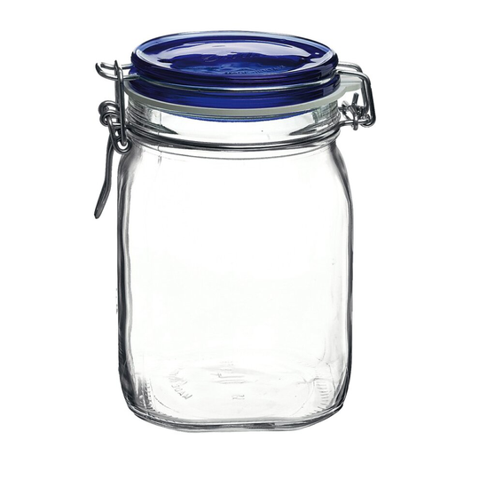 (Blue, 2 Litres) Bormioli Rocco Clamp Lid Air Tight Storage Jar