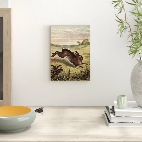 Vintage Tame Animals Hare Painting Print
