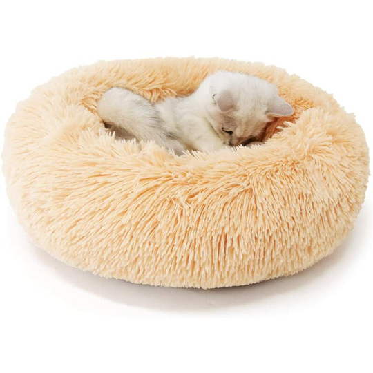 Pet Bed Round, Soft, Non-Slip Plush Pet Pillow for Cat Puppies