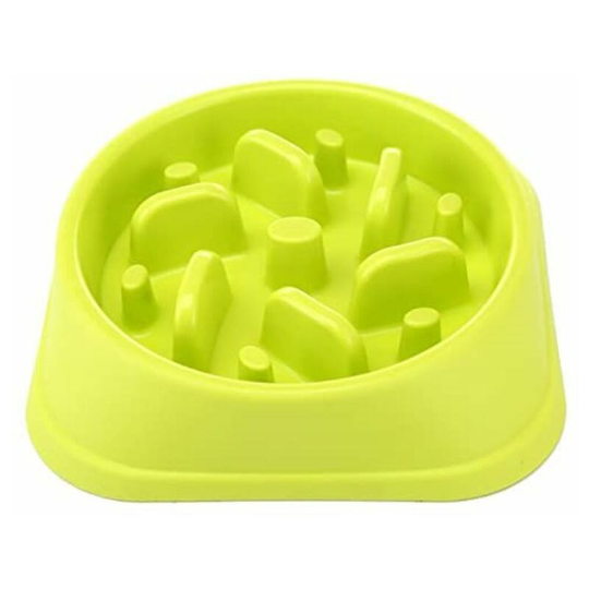 Slow Feeding Slow Feeding Dog Bowl Anti-slip Design Interactive Fun Feeding Dogs (Green)