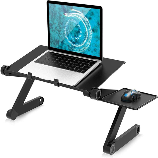 Folding Bed Table, Adjustable Table, pc Sofa Tray Breakfast Bed Shelf Bed, Lapdesk 360 ° Tilting Laptop Stand Book