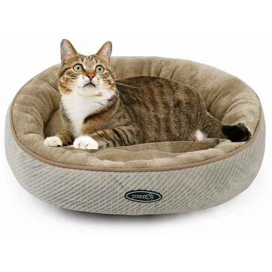 Bearsu - Cat Cushion, Oval Basket, Non-Slip Soft Cat Bed, Soft and Comfortable Cat Mat, Machine Washable Donut Basket for Cat Dog, (s, ø 50 cm)