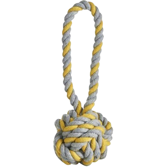 Sharples - Rope Tug Dog Toy (l) (Grey/Yellow) - Grey/Yellow