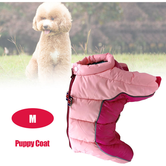 Pet Dog Clothes Winter Warm Jacket Thicker Puppy Coat Small Dogs Pets Clothing, Pink size m