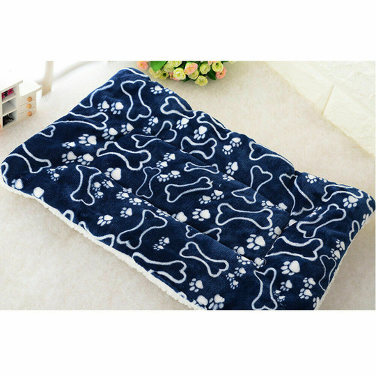 (Blue Bone, XL?100*75cm?) Dog Bed Mattress Cushion Double Sided Pet Mat