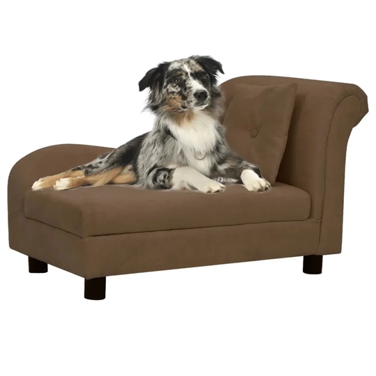 Purcellville Dog Sofa with Pillow in Brown