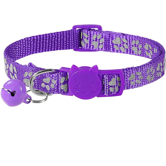 Anti-strangulation cat collar, adjustable reflective collar, suitable for cats, kittens and puppies with safety bells and buckles, 19-32 cm dark blue