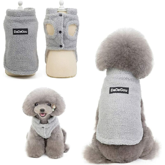 Pet Dog Winter Lamb Cashmere Warm Coat Outer Fleece Dog Fleece Liner Sweater Jacket Vest for Small Medium Dogs (xl, Gray)