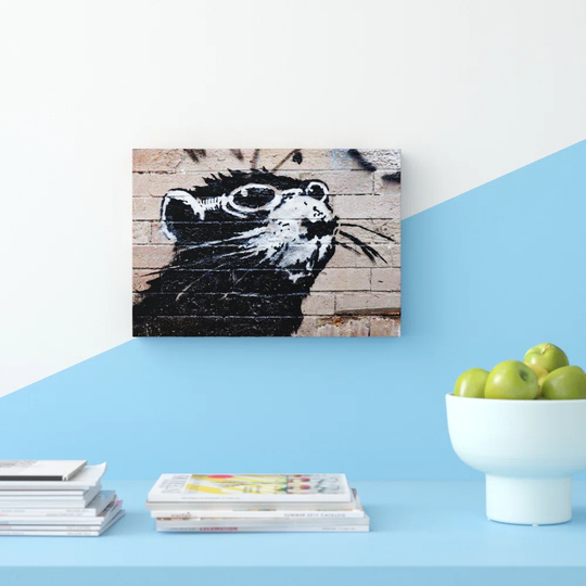 Rat Sunglasses - Wrapped Canvas Graphic Art Print
