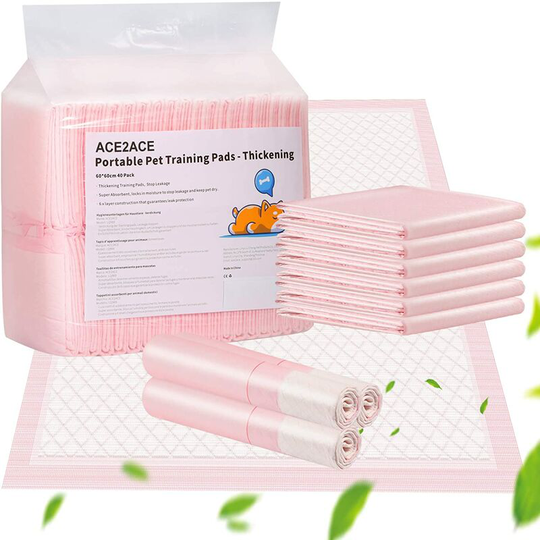 Thicken Dog Puppy Trainer Mats, 40 Pack Absorbent Mat Waterproof Bottom Layer 60 x 60cm, Leak Proof Super Absorbent
