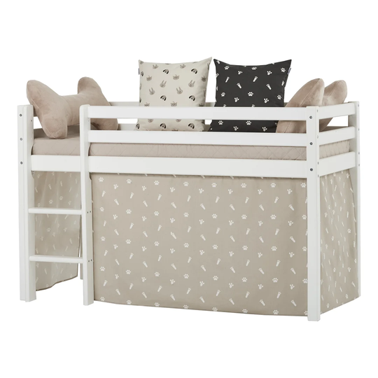 Basic Mid Sleeper Bed with PETS Silver Cloud Curtain